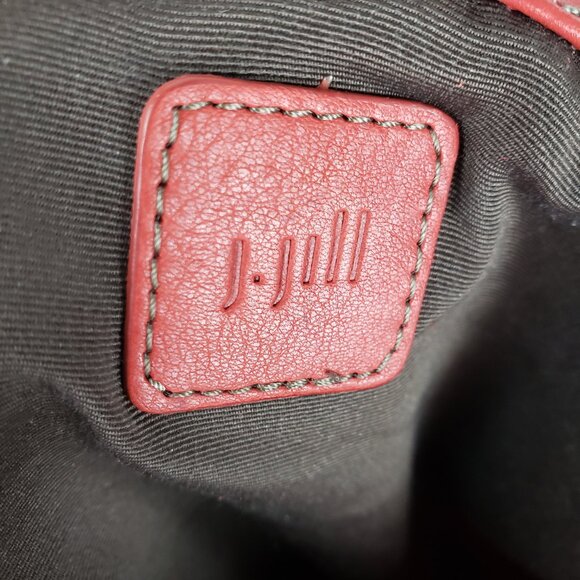 J Jill Coral Leather Tote Bag Purse Removable Pocket Hexagonal Unlined - Picture 8 of 13